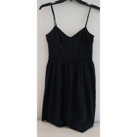 Wilfred Aritzia Women's Sz 0 Black Silk Spaghetti Strap Back Zip Mini Dress $98 - Picture 1 of 10